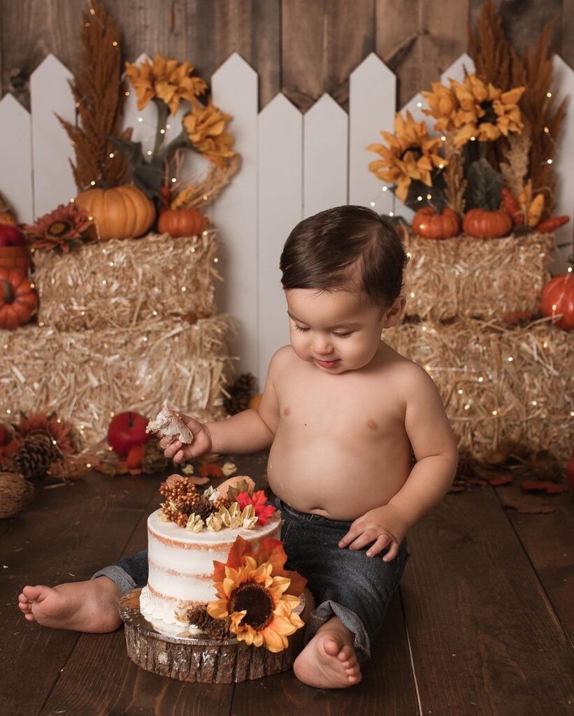  baby cake smash setup