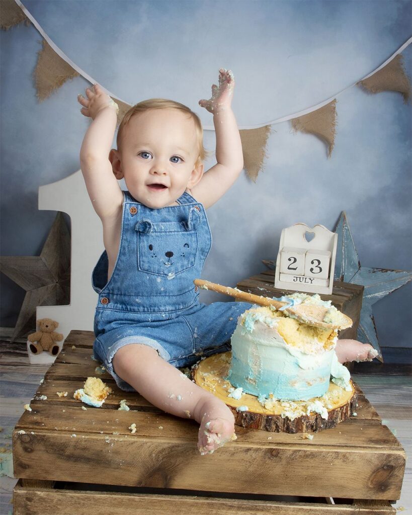  baby cake smash setup